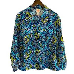 Ruby Road teal Paisley shirt women’s 18